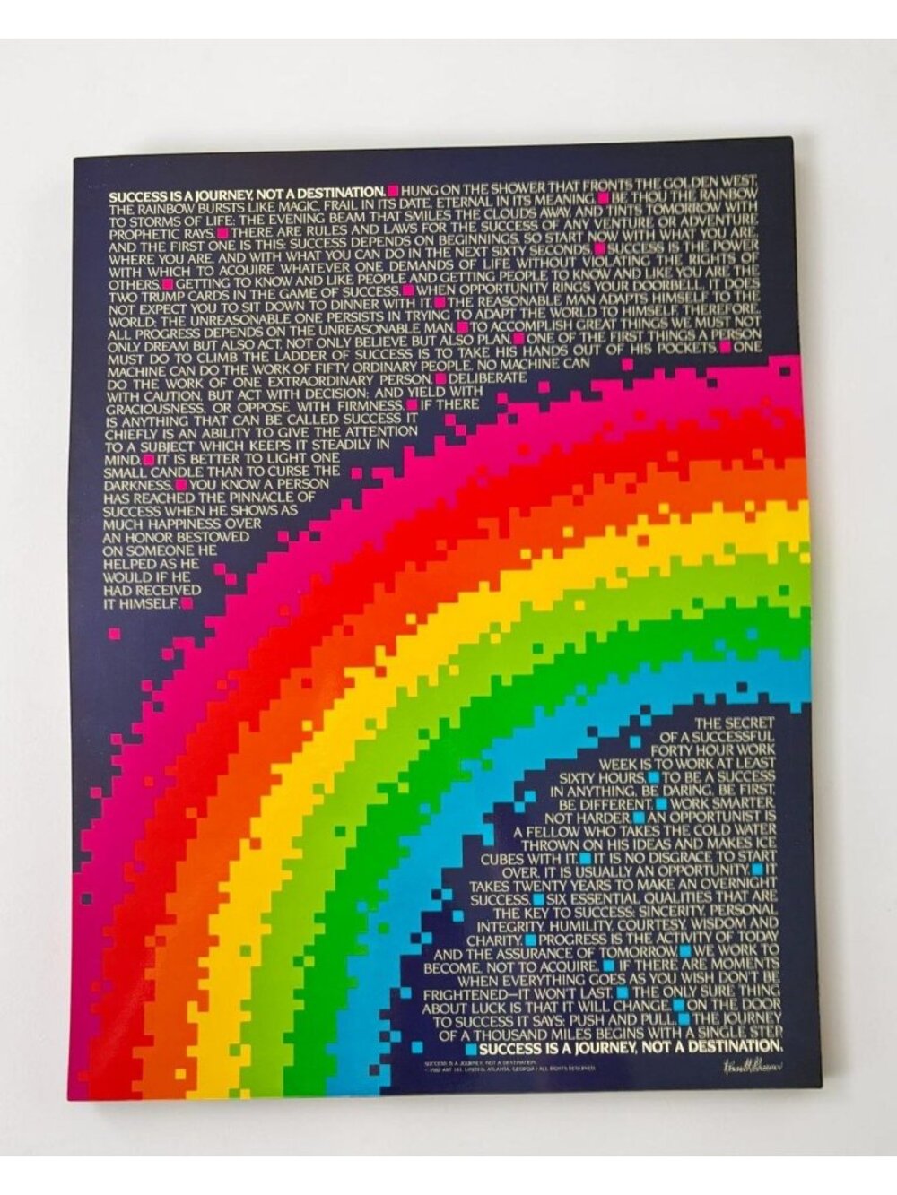 Kenneth Grooms Success Poster Rainbow Motivational Wall Art 1980s Laminated